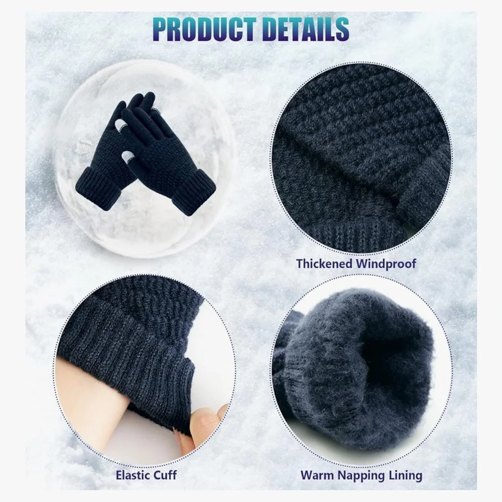 🆕 Winter Gloves for Women Touchscreen Knit Glove